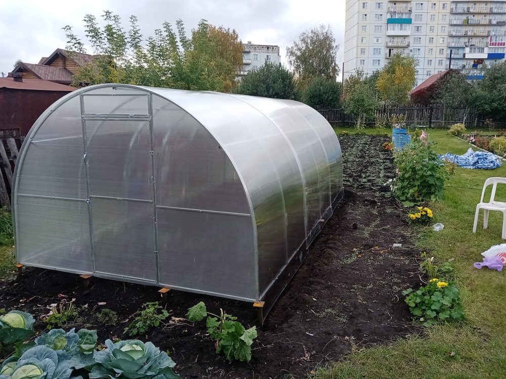 Теплица "Кузбасская" с сотовым поликарбонатом